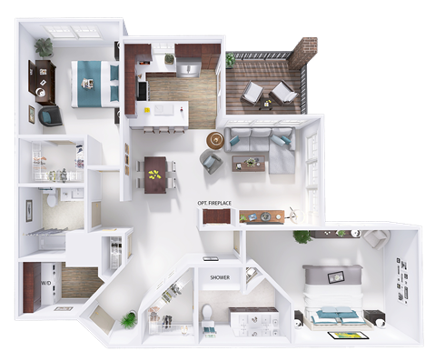 a floor plan of a house with bedrooms and a living room